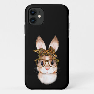 Funda Para iPhone 11 Conejito de Pascua Mamá Pascua Leopardo Año del R