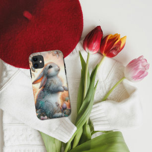 Funda Para iPhone 11 Conejito Floral Acuarela Caprichoso