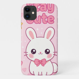 Funda Para iPhone 11 Conejito Rosa Lindo Permanece Lindo Estética Anime