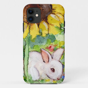 Funda Para iPhone 11 Conejito y Sunnflower