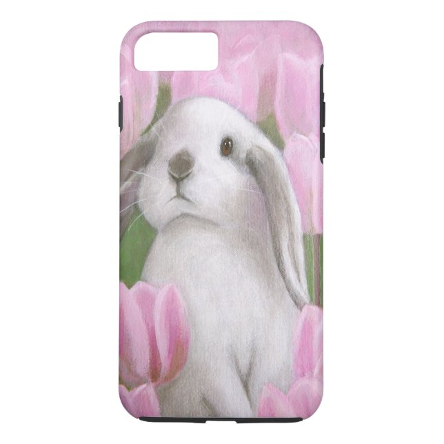 Funda De Case-Mate Para iPhone Conejito y tulipanes (Reverso)