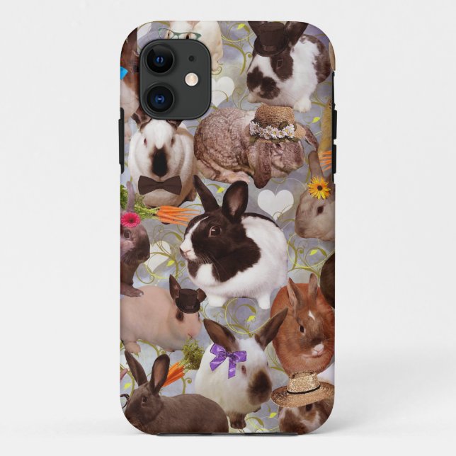 Funda De Case-Mate Para iPhone Conejitos felices (Reverso)