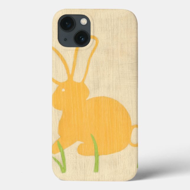 Funda De Case-Mate Para iPhone Conejo amarillo y hierba verde de Chariklia Zarris (Reverso)
