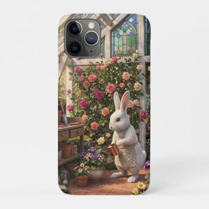 Funda Para iPhone 11 Pro Conejo Blanco Caprichoso Jardinería en Casa de Vid