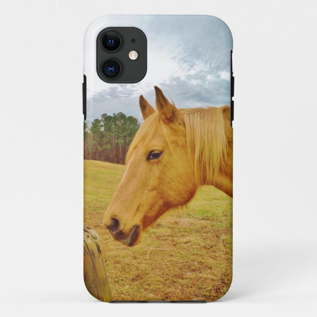 Funda De Case-Mate Para iPhone Conejo blanco y caballo amarillo (Reverso)