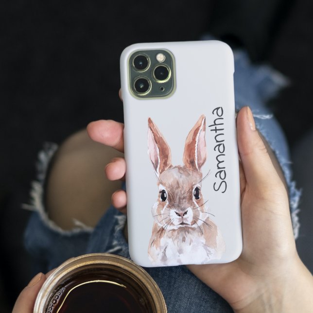 Funda De Case-Mate Para iPhone Conejo de Acuarela Personalizado con Nombre (Subido por el creador)