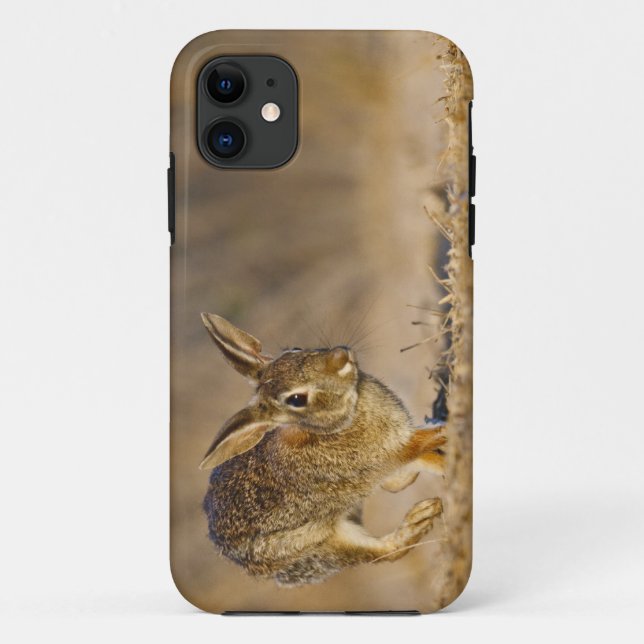 Funda De Case-Mate Para iPhone Conejo de cola de algodón oriental saltando (Reverso)
