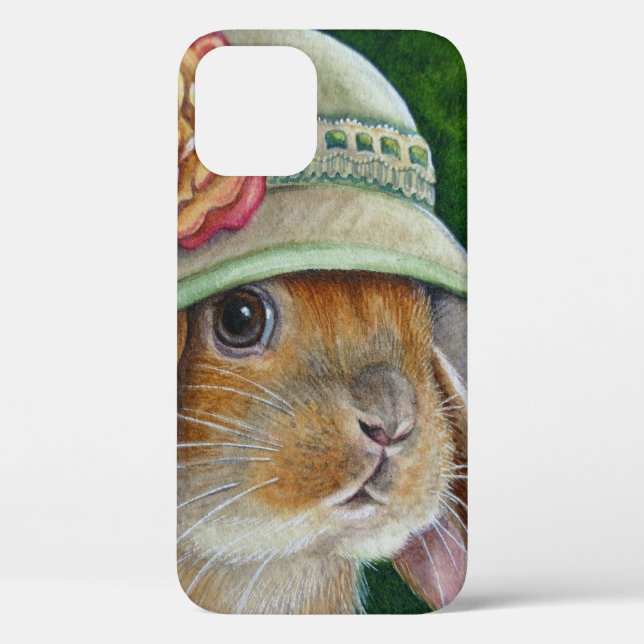 Funda De Case-Mate Para iPhone Conejo de conejo pardo en primavera Bonnet Waterco (Reverso )
