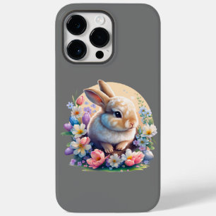 Funda Para iPhone 14 Pro Max De Case-Mate Conejo de Pascua con flores, Bunny de primavera dí