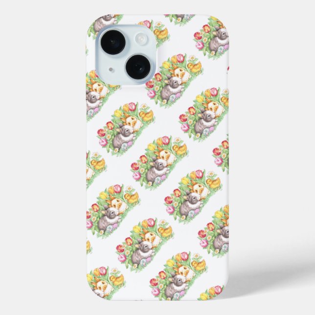 Funda De Case-Mate Para iPhone Conejo de Pascua de vacaciones de primavera (Reverso )