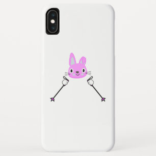 Funda Para iPhone XS Max Conejo esquiando con bastones de esquí