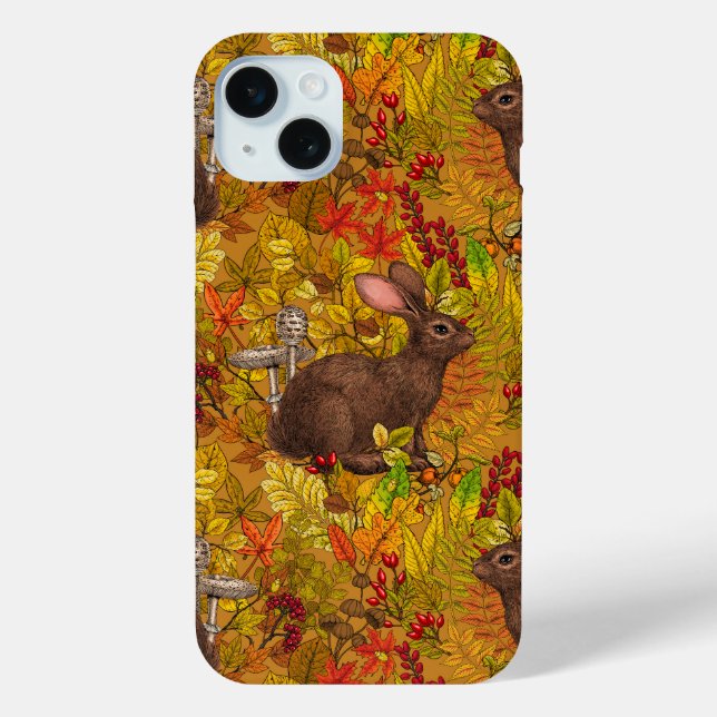 Funda De Case-Mate Para iPhone Conejo otoñal en ocre (Reverso )