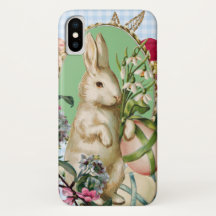 Conejo vintage de Pascua y Collage de huevos