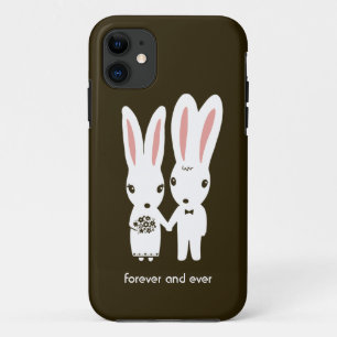 Funda Para iPhone 11 Conejos de conejito que casan pares con el texto
