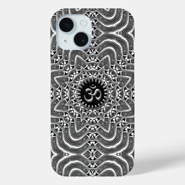 Funda De Case-Mate Para iPhone Conexión Espiritual De Om Plateado (Reverso )