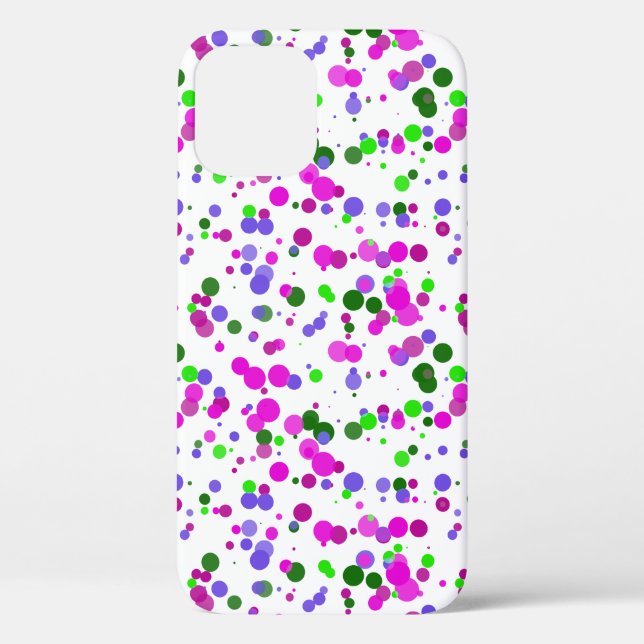 Funda De Case-Mate Para iPhone Confeti de lunares rosados (Reverso )