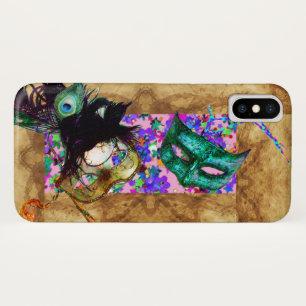 Funda Para iPhone X Confeti de pergamino MARDI GRAS MASQUERADE
