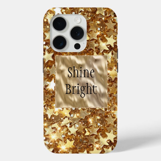 Funda De Case-Mate Para iPhone Confetti Gold Glam Stars (Reverso )