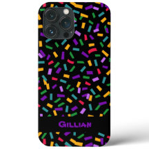 confetti multicolor sobre negro