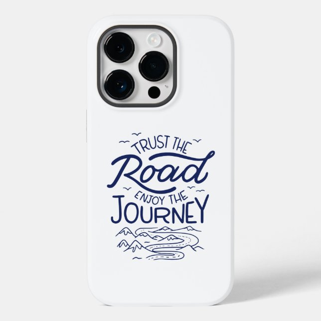 Funda De Case-Mate Para iPhone Confía En La Carretera Disfruta El Viaje (Reverso )