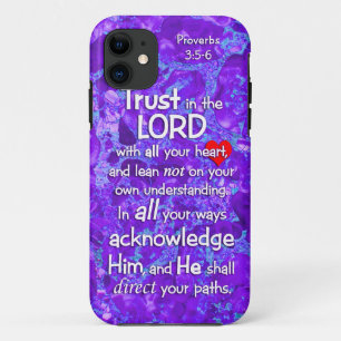 Funda Para iPhone 11 Confíe en en el 3:5 de señor Proverbs - púrpura