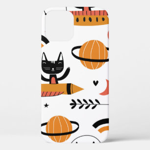 Funda Para iPhone 12 Conjunto de arte de diseño vintage de ilustracion 