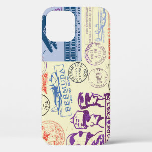 Funda Para iPhone 12 Conjunto de decoradores de sellos de documentos de