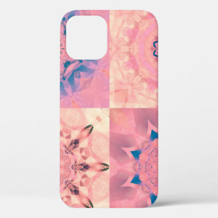 Funda Para iPhone 12 Conjunto de fractales pasteles abstractos con cale
