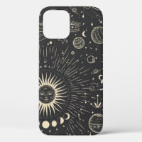 Conjunto de ilustraciones de época de fases lunare