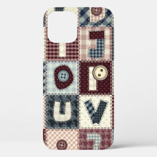 Funda Para iPhone 12 Conjunto de letras de alfabetos en estilo de mosai