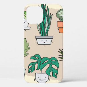 Funda Para iPhone 12 Conjunto de lindas plantas de casa en ollas. Color