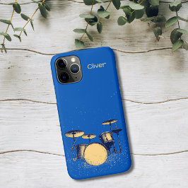 Funda Para iPhone 11 Pro Conjunto de tambores sobre azul