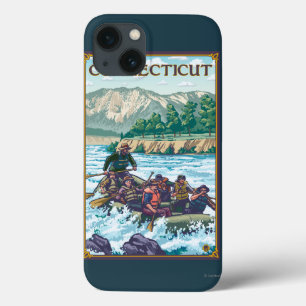 Funda Para iPhone 13 ConnecticutRiver que transporta escena en balsa