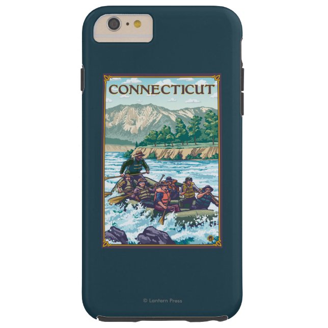 Funda De Case-Mate Para iPhone ConnecticutRiver que transporta escena en balsa (Reverso)