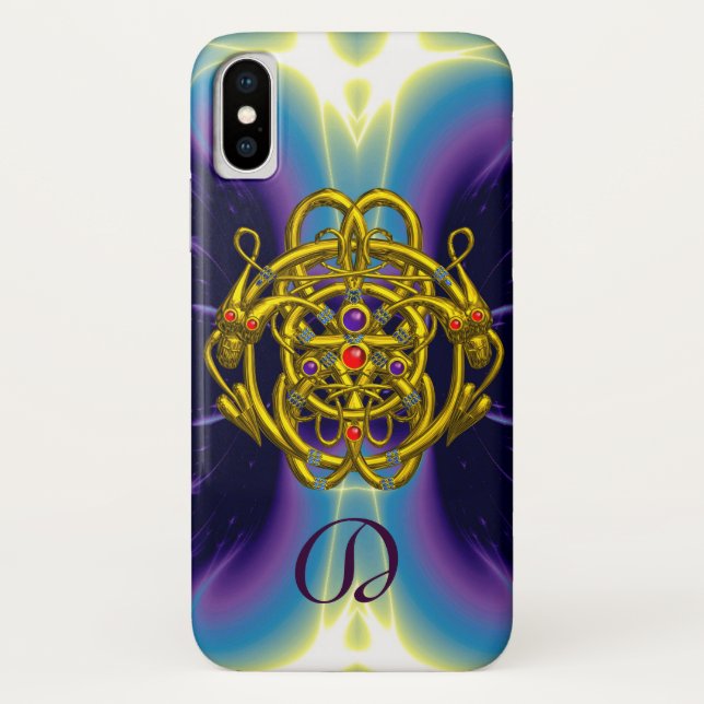 FUNDA DE Case-Mate PARA iPhone CONOCIMIENTOS CELÁTICOS DE ORO CON DOS DRAGONES (Reverso)