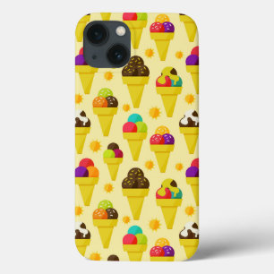 Funda Para iPhone 13 Conos de helado coloridos del dibujo animado