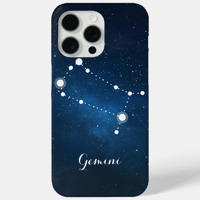Funda De Case-Mate Para iPhone Constelación de Rótulo zodiaco de Gemini (Reverso )