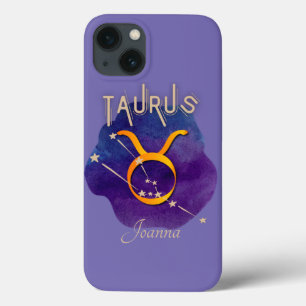 Funda Para iPhone 13 Constelación de Taurus de Rótulo Zodiaco Personali