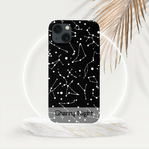 Funda Para iPhone 13 Constelaciones en blanco en el espacio negro