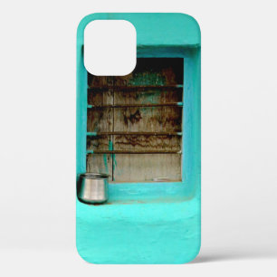 FUNDA PARA iPhone 12 CONTENEDOR DE ACERO GRIS EN LA VENTANA CON PINTURA