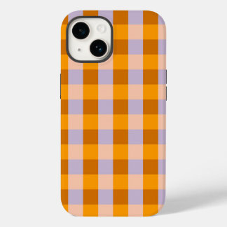 Funda Para iPhone 14 De Case-Mate Controles de gingham de Tangerine y Lavender