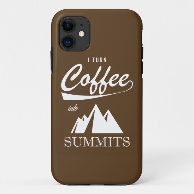 Funda De Case-Mate Para iPhone Convierto el café en cumbres (Reverso)