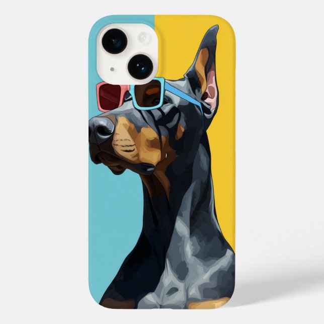 Funda De Case-Mate Para iPhone Cool Doberman with sunglasses (Reverso )