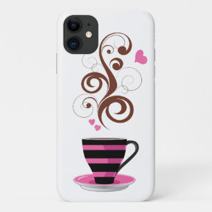 title_seo2 Copa de Café, Swirls, Corazones - Marrón negro ros