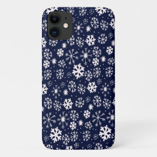 Funda Para iPhone 11 Copo de Nieve Dibujado a Mano con Tormenta de Fond
