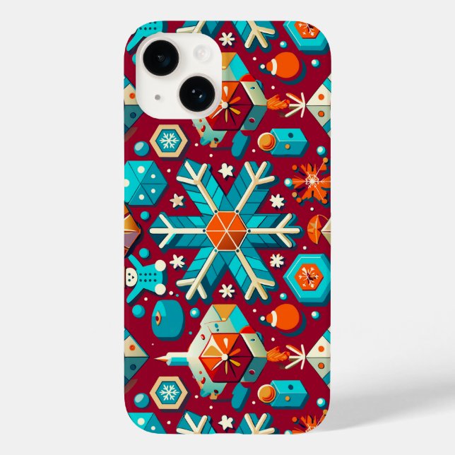 Funda De Case-Mate Para iPhone Copo de Nieve Elegante de Invierno 🎄✨ Navideño Fe (Reverso )