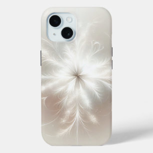 Funda Para iPhone 15 Copo De Nieve Fractal En Beige