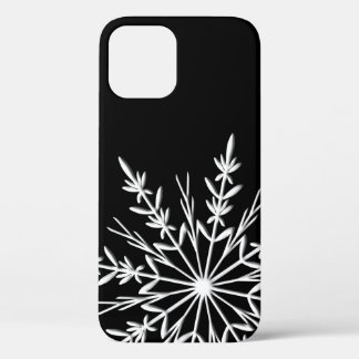 Funda Para iPhone 12 Copo de nieve negro y blanco