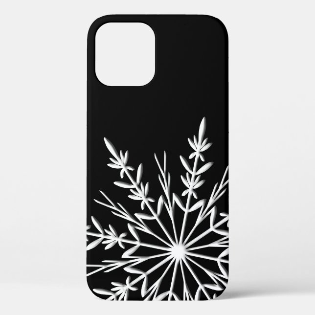 Funda De Case-Mate Para iPhone Copo de nieve negro y blanco (Reverso )