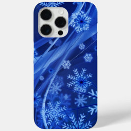 Funda Para iPhone 15 Pro Max Copos de nieve azules